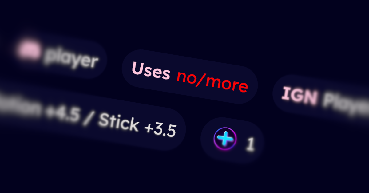 A screenshot from the site sendou.ink focusing on the pronouns section, where the words no/more are shown as if they were the pronouns